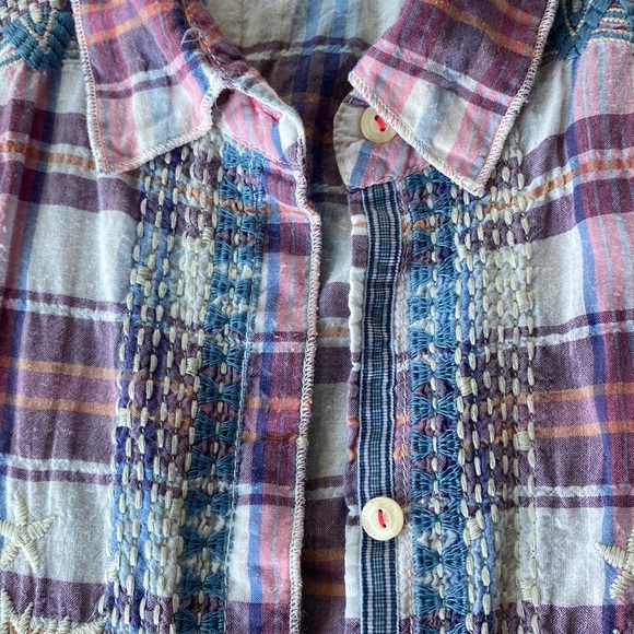 JOHNNY WAS 3J Workshop BRANDY CHIFFON FLOUNCE EMBROIDERED SHIRT W GAUZY HEM $268 - Picture 14 of 14